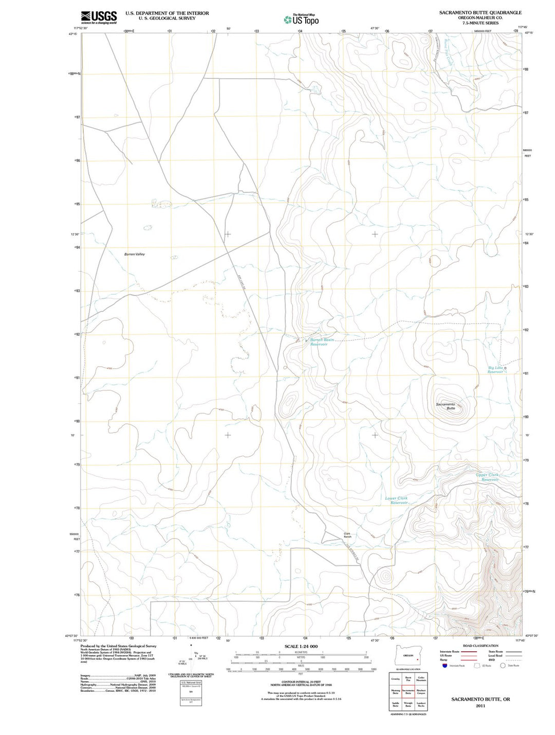 2011 Sacramento Butte, OR - Oregon - USGS Topographic Map