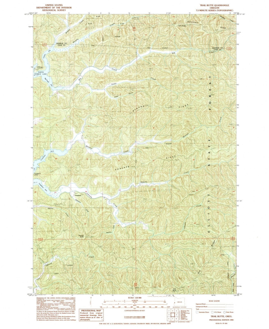 1985 Trail Butte, OR - Oregon - USGS Topographic Map