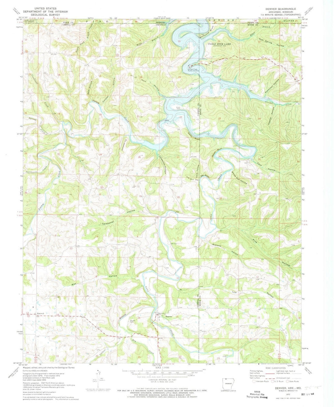 1972 Denver, AR - Arkansas - USGS Topographic Map