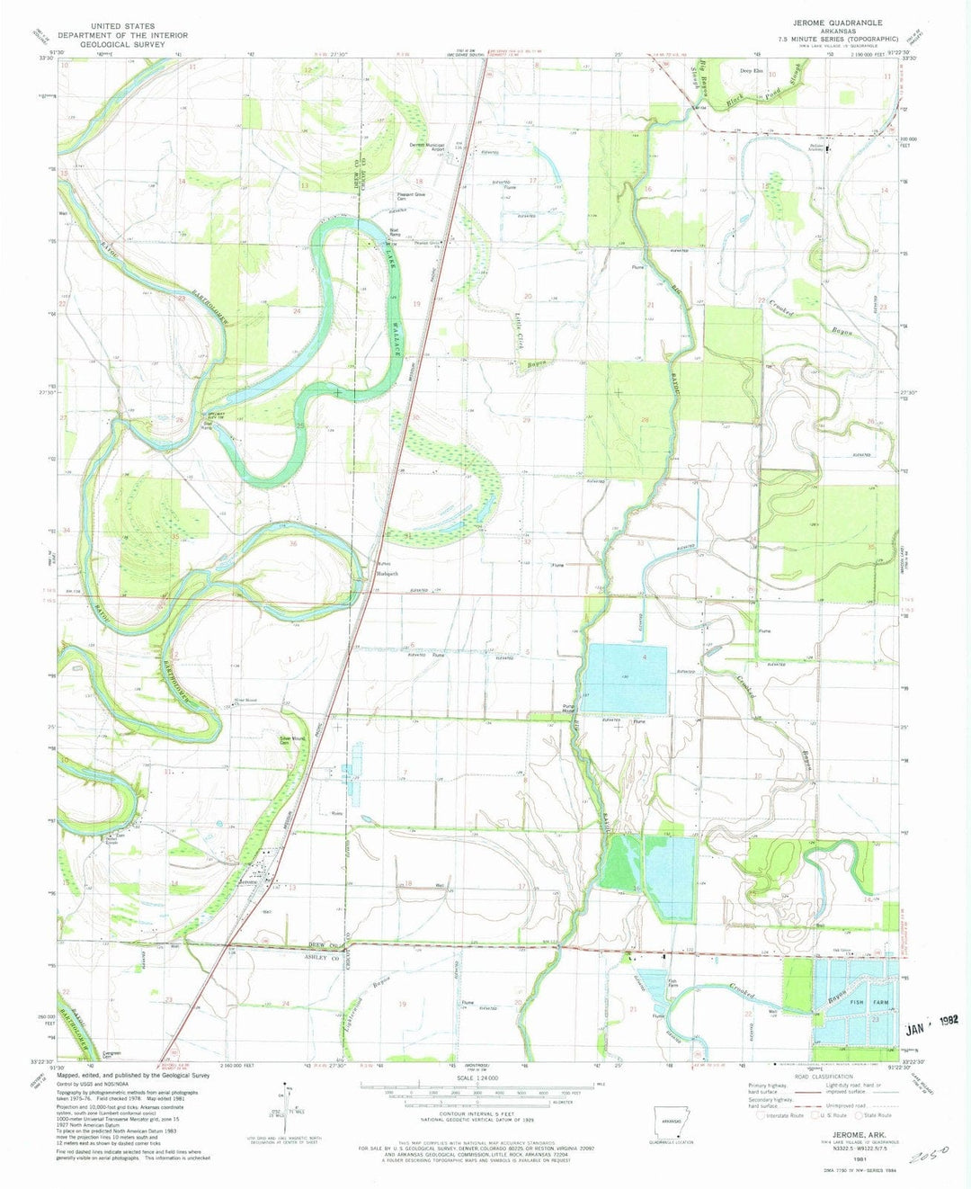 1981 Jerome, AR - Arkansas - USGS Topographic Map