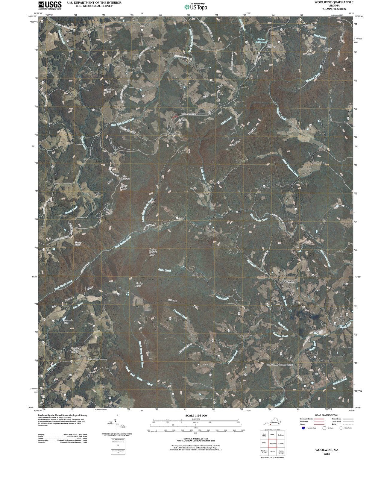 2010 Woolwine, VA - Virginia - USGS Topographic Map