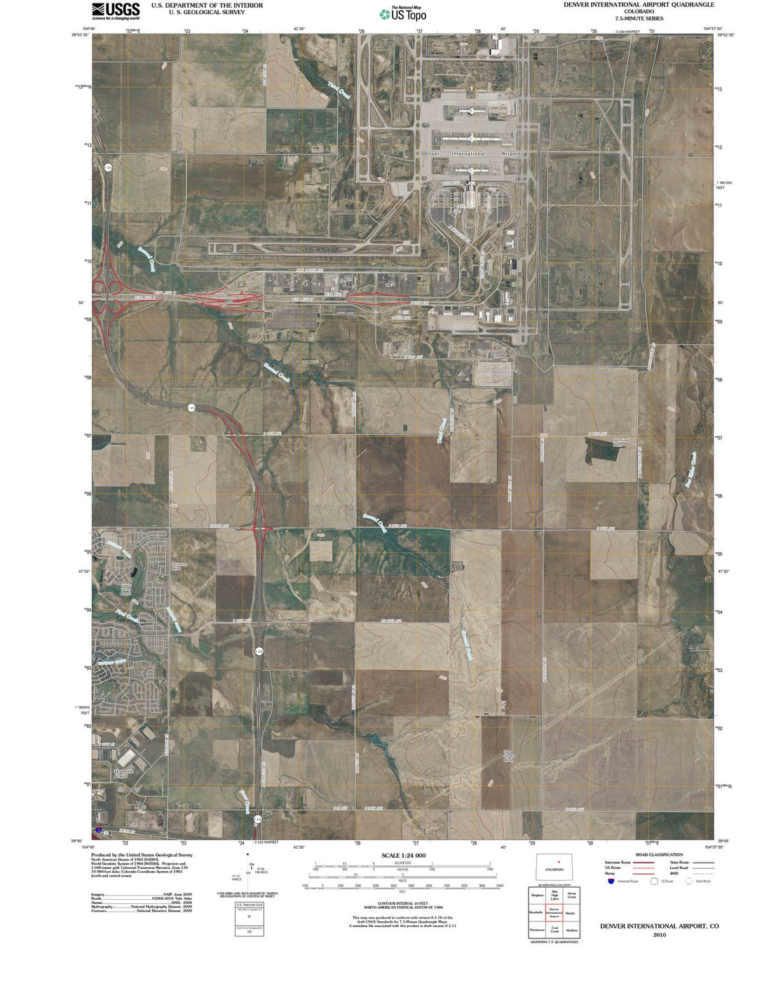 2010 Denver International Airport, CO - Colorado - USGS Topographic Map