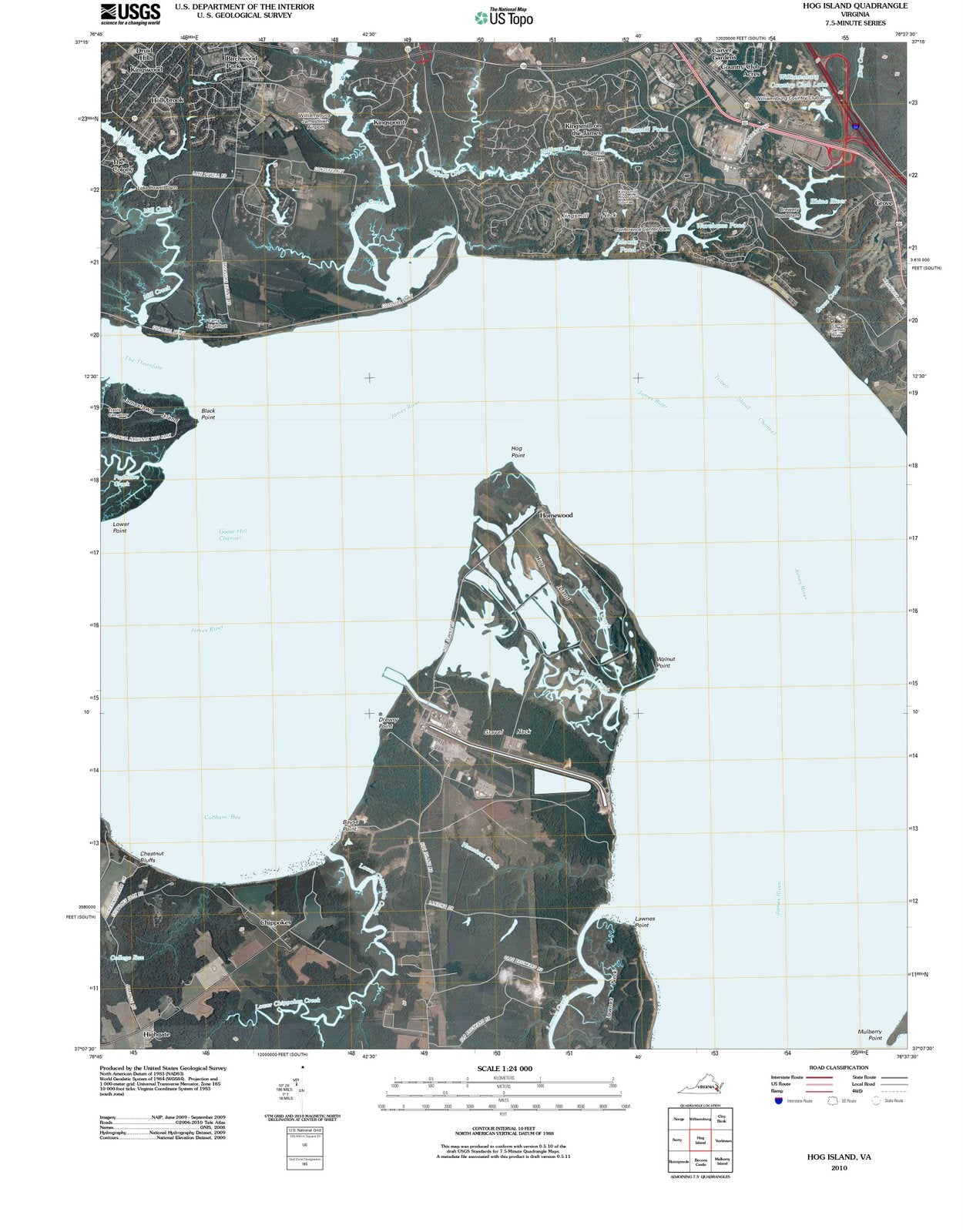 2010 Hog Island, VA - Virginia - USGS Topographic Map