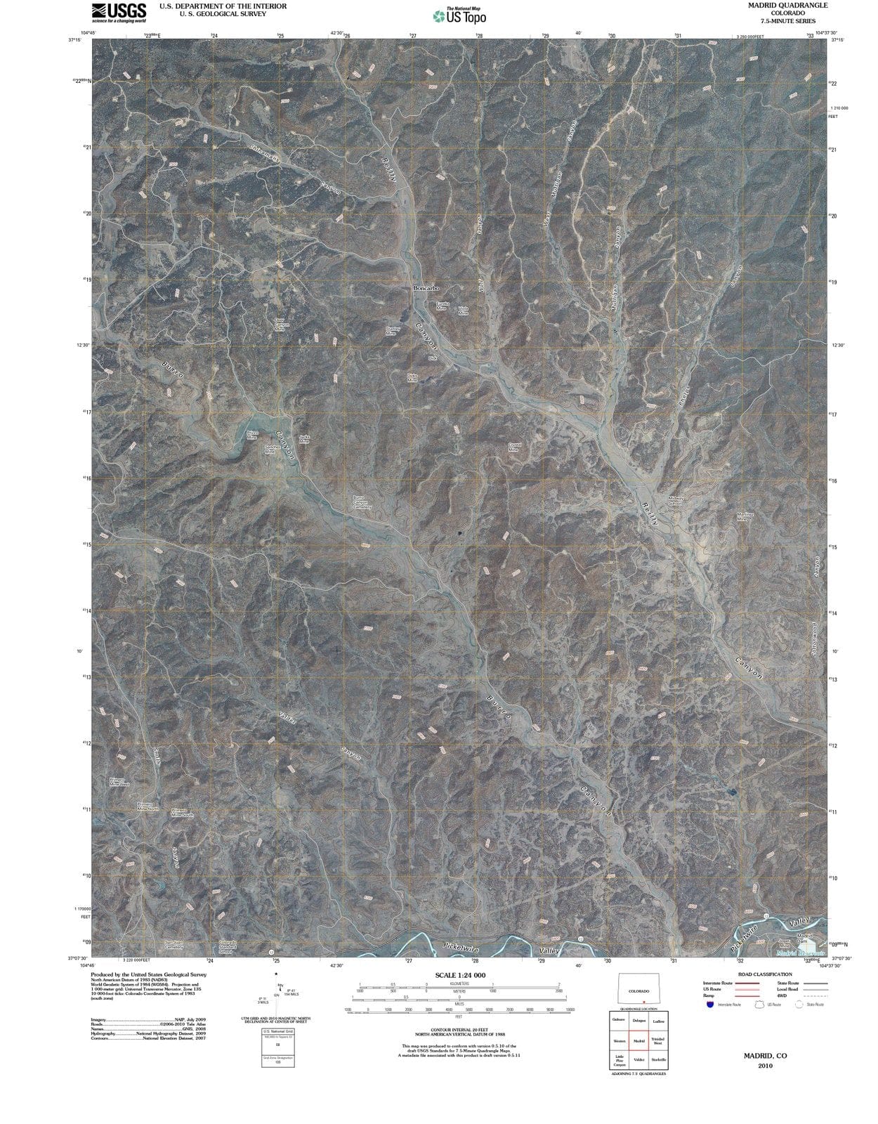 2010 Madrid, CO - Colorado - USGS Topographic Map