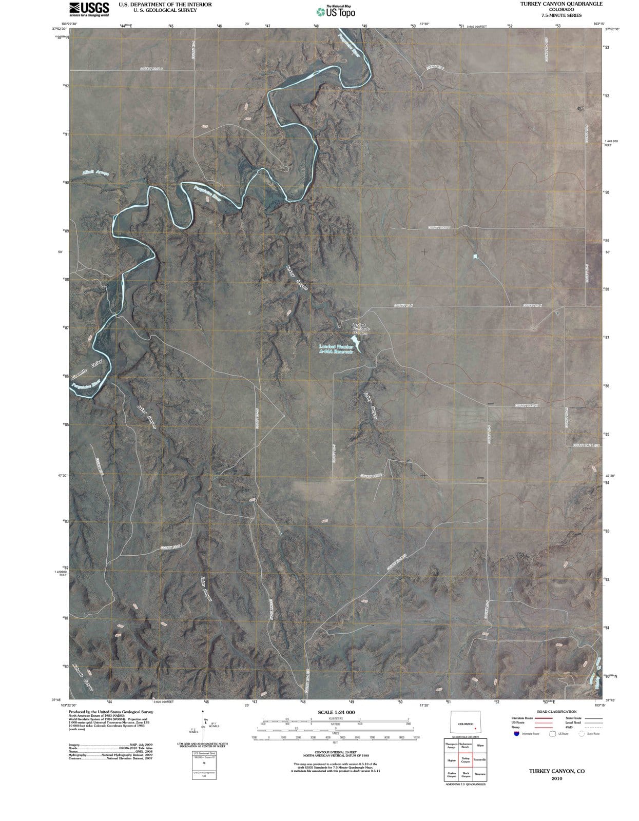 2010 Turkey Canyon, CO - Colorado - USGS Topographic Map