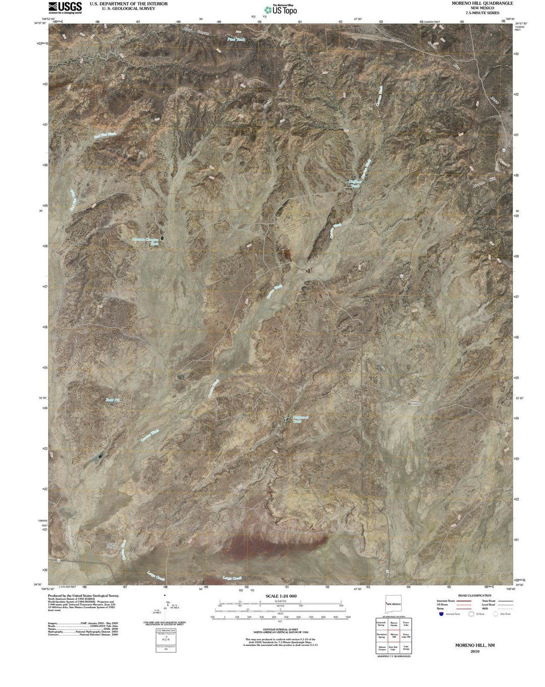 2010 Moreno Hill, NM - New Mexico - USGS Topographic Map