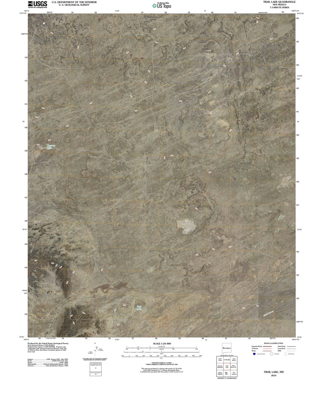 2010 Trail Lake, NM - New Mexico - USGS Topographic Map