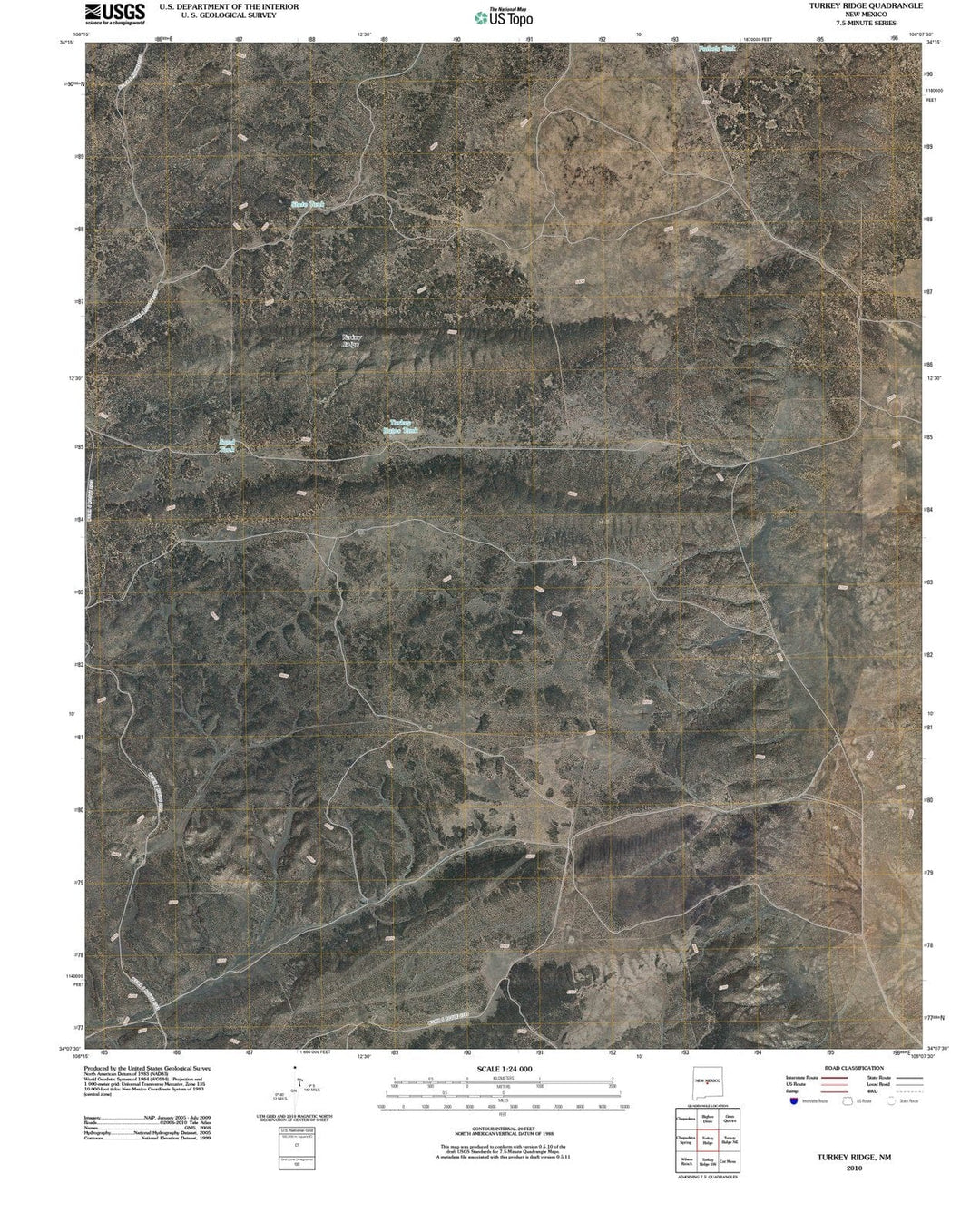 2010 Turkey Ridge, NM - New Mexico - USGS Topographic Map