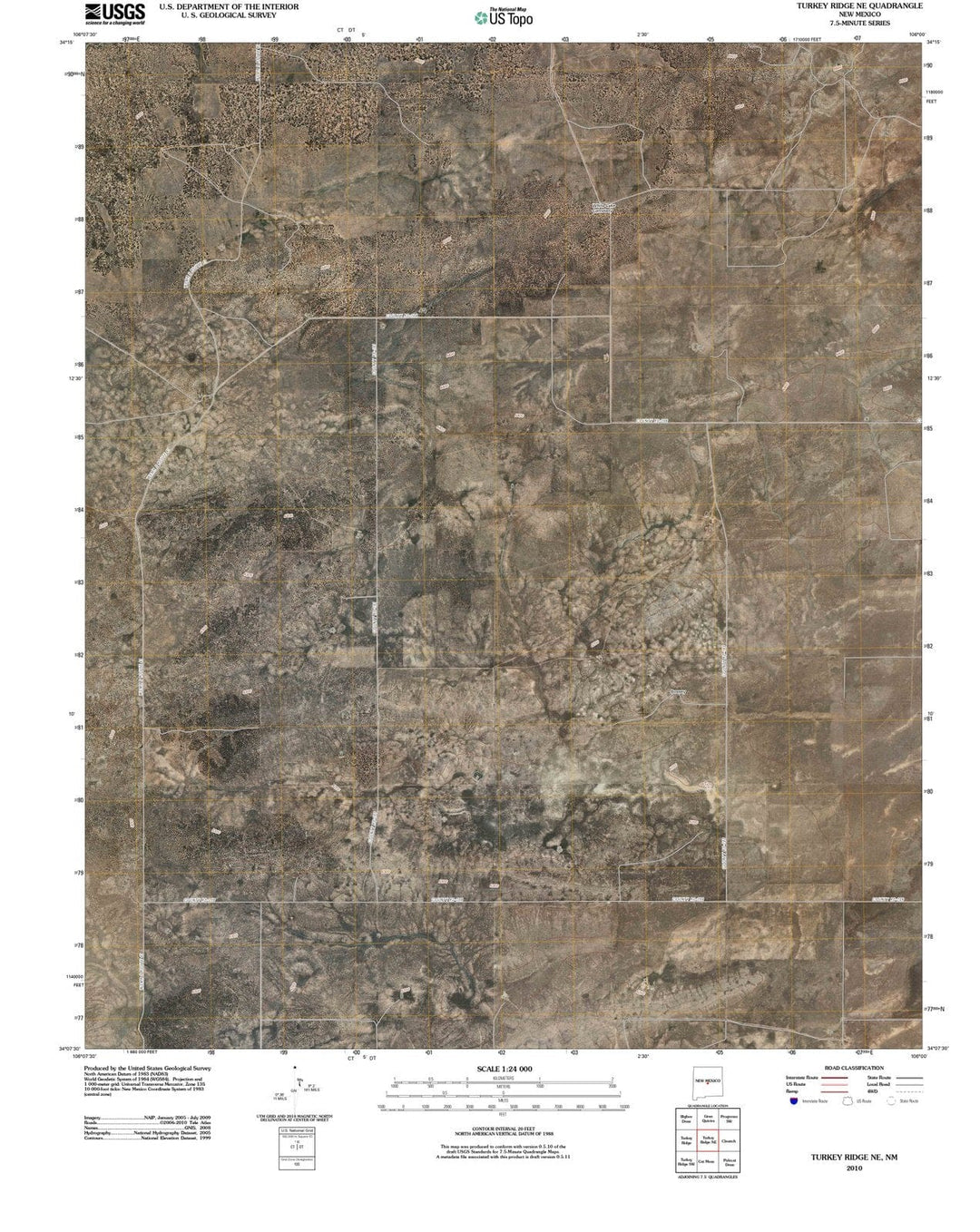 2010 Turkey Ridge, NM - New Mexico - USGS Topographic Map v2