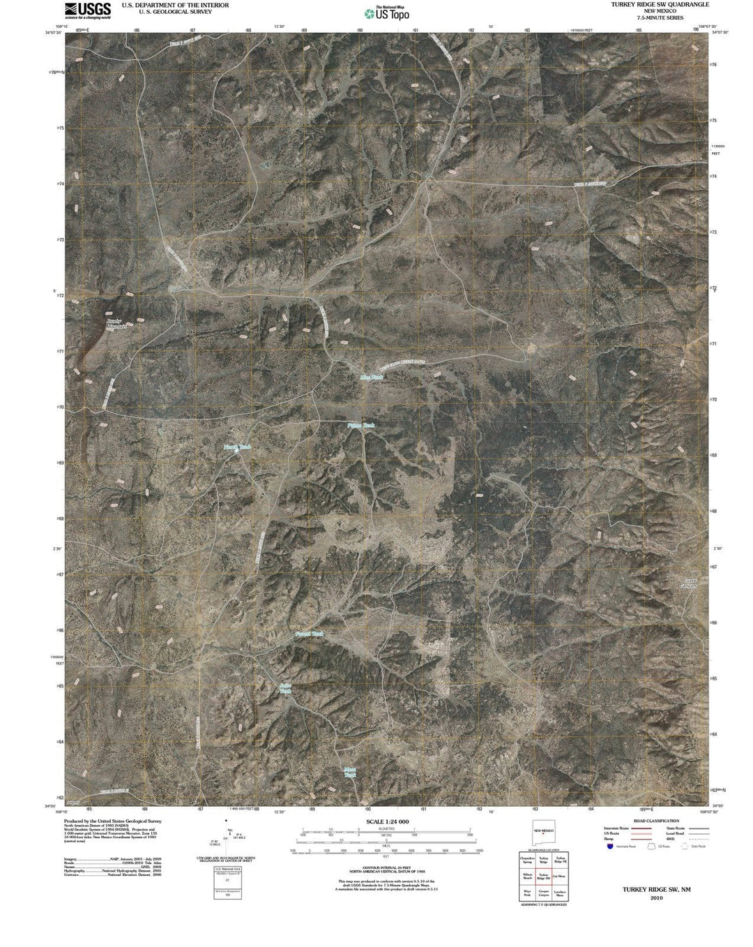 2010 Turkey Ridge, NM - New Mexico - USGS Topographic Map v3