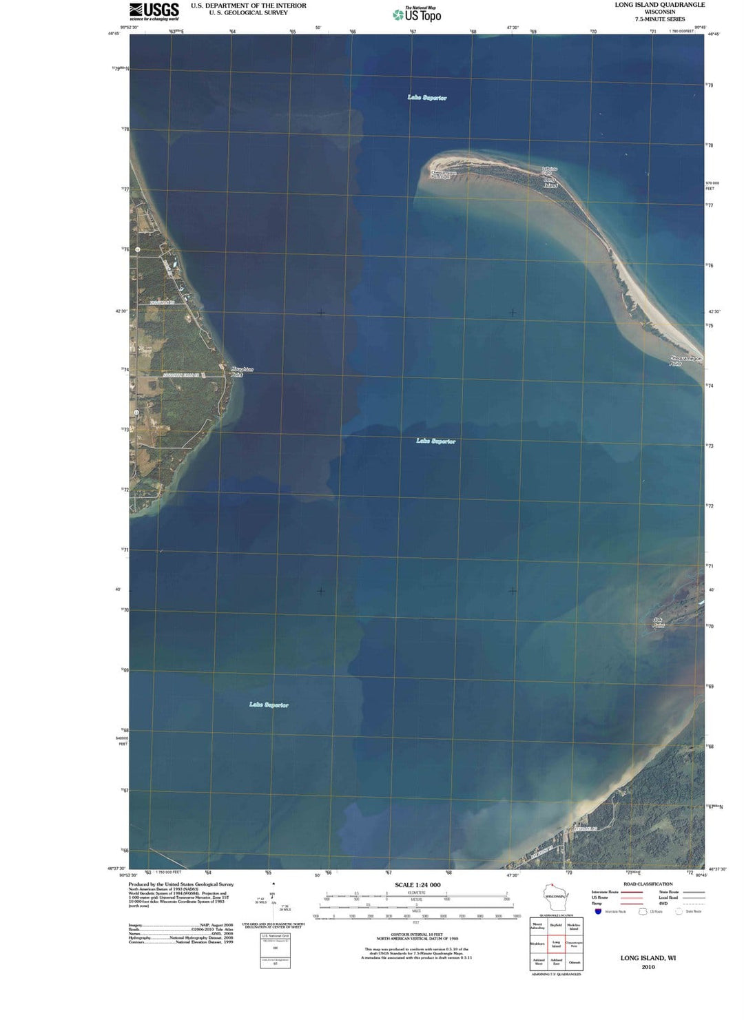 2010 Long Island, WI - Wisconsin - USGS Topographic Map