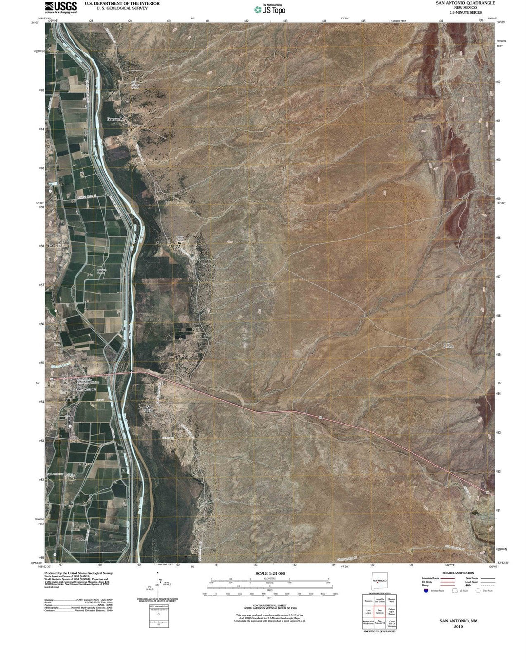 2010 San Antonio, NM - New Mexico - USGS Topographic Map