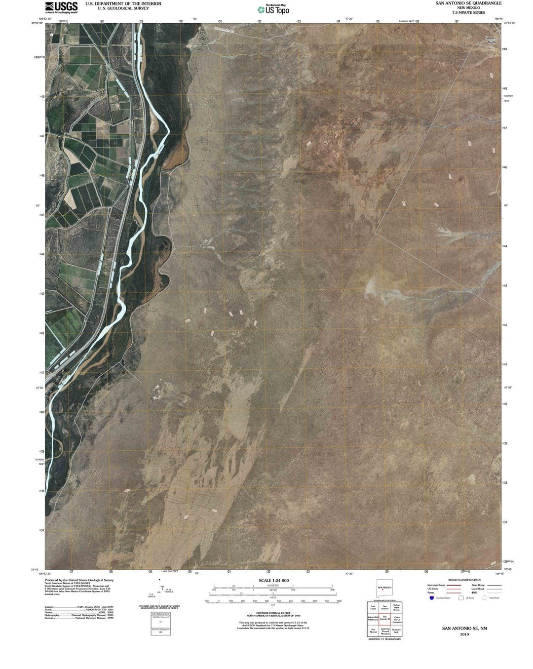 2010 San Antonio, NM - New Mexico - USGS Topographic Map v2