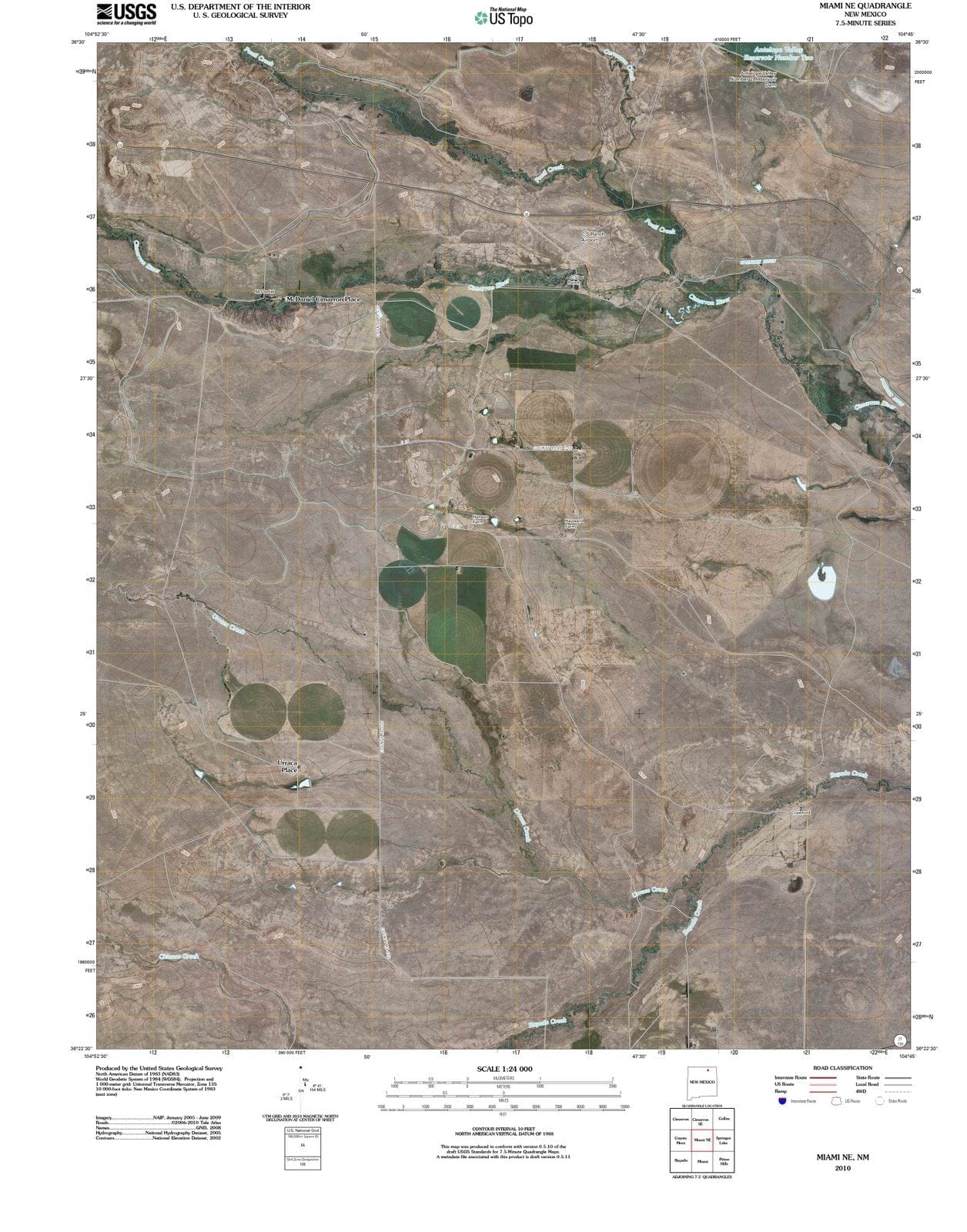 2010 Miami, NM - New Mexico - USGS Topographic Map