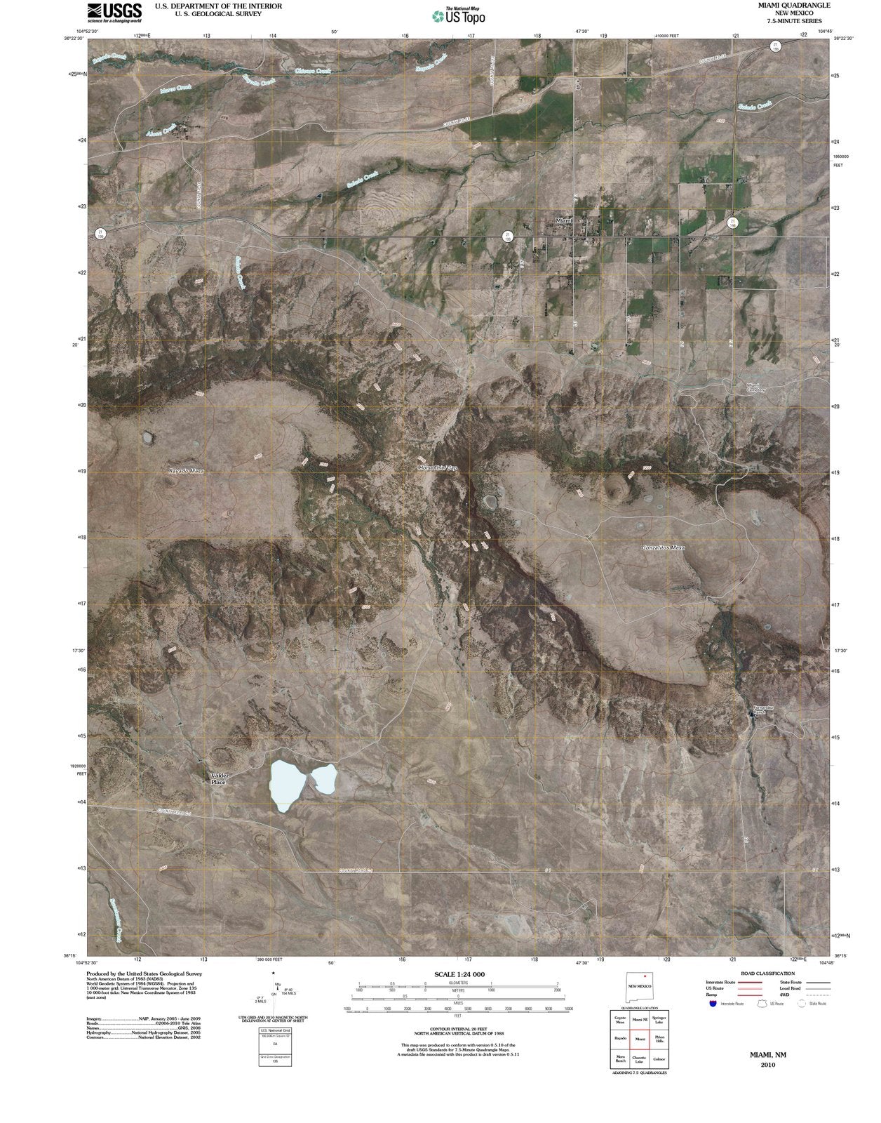 2010 Miami, NM - New Mexico - USGS Topographic Map v2