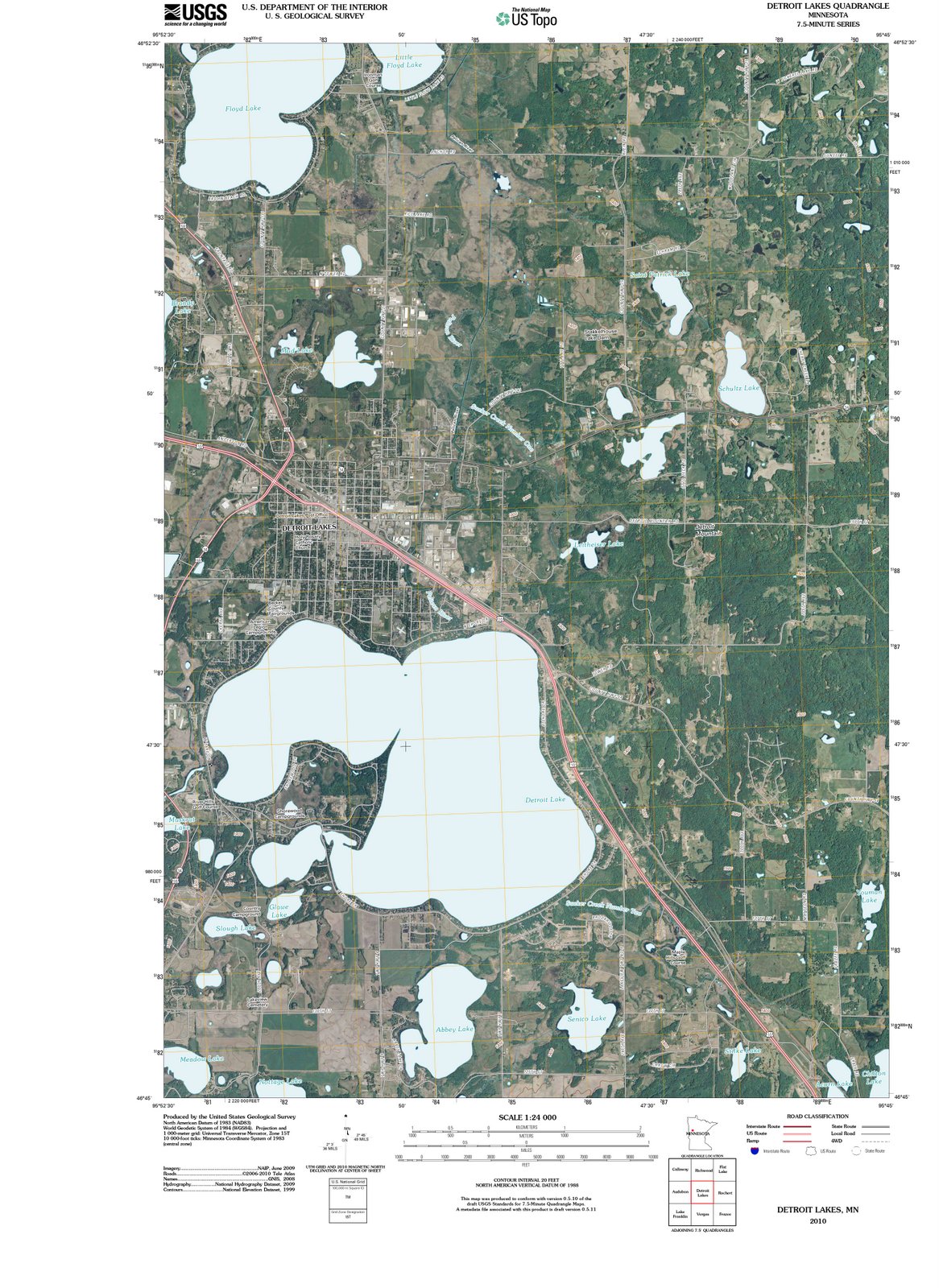 2010 Detroit Lakes, MN - Minnesota - USGS Topographic Map