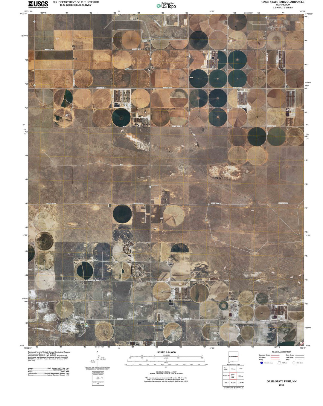 2010 Oasis State Park, NM - New Mexico - USGS Topographic Map