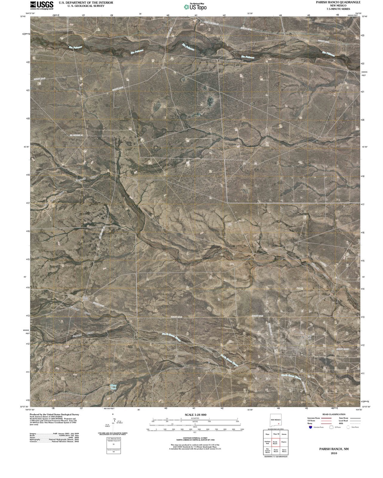 2010 Parish Ranch, NM - New Mexico - USGS Topographic Map