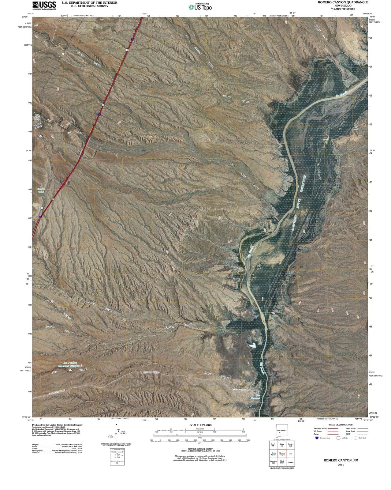 2010 Romero Canyon, NM - New Mexico - USGS Topographic Map