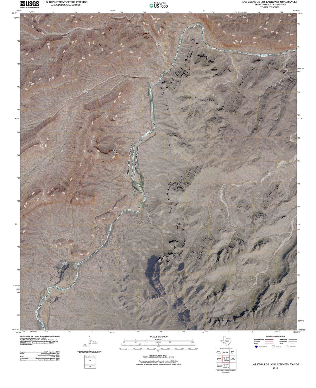 2010 Las Vegase Los Ladrones, TX - Texas - USGS Topographic Map