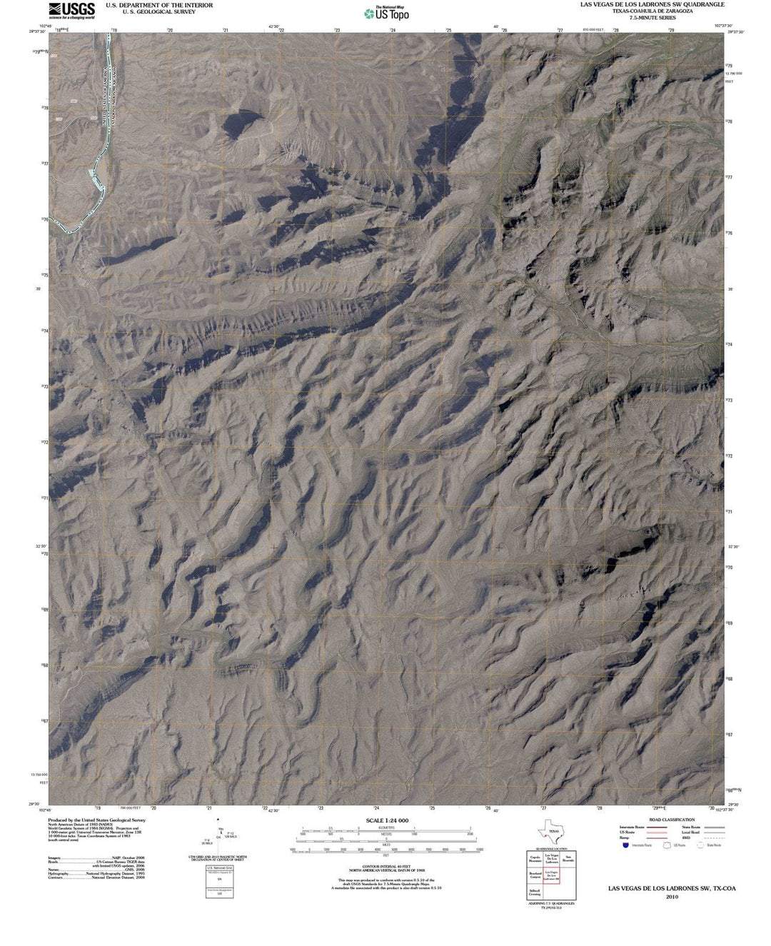 2010 Las Vegase Los Ladrones, TX - Texas - USGS Topographic Map v2