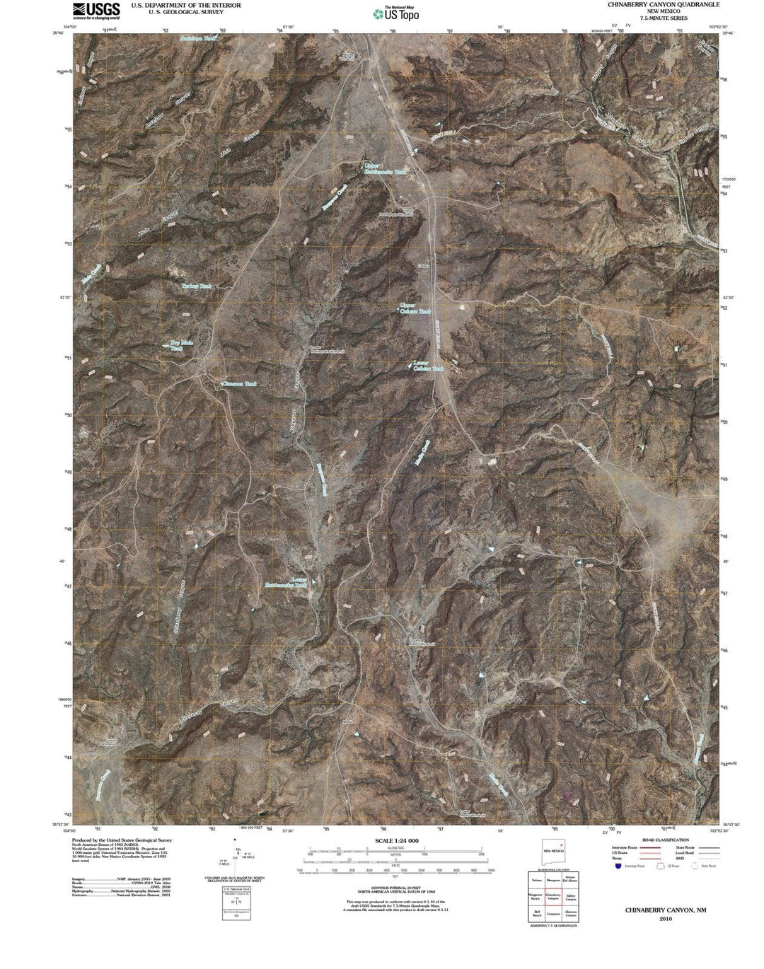 2010 Chinaberry Canyon, NM - New Mexico - USGS Topographic Map