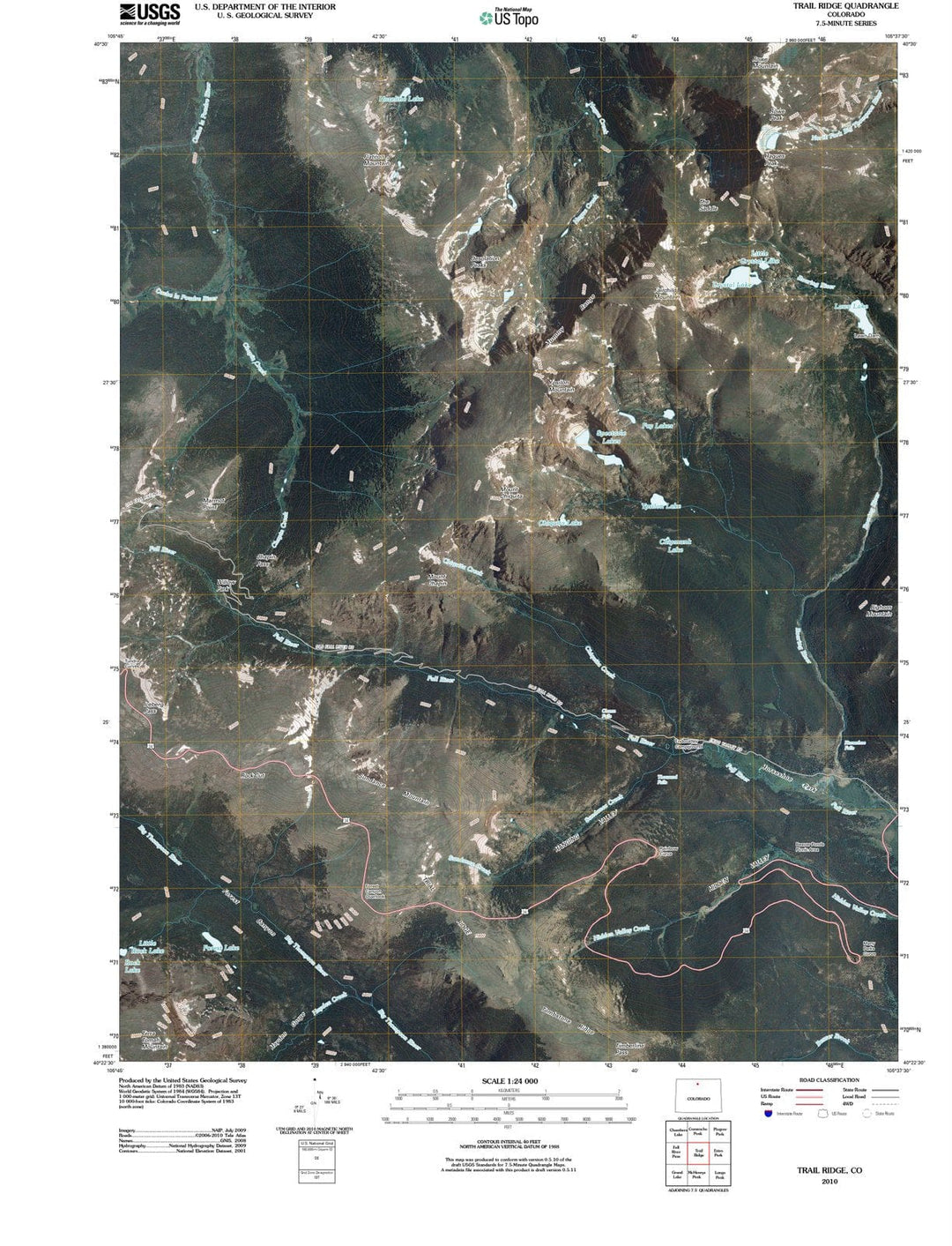 2010 Trail Ridge, CO - Colorado - USGS Topographic Map