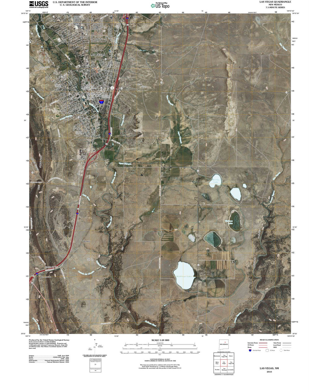 2010 Las Vegas, NM - New Mexico - USGS Topographic Map v3