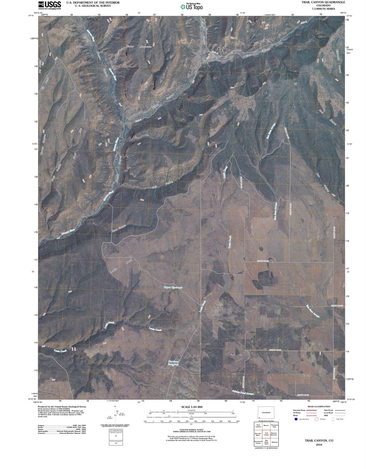 2010 Trail Canyon, CO - Colorado - USGS Topographic Map