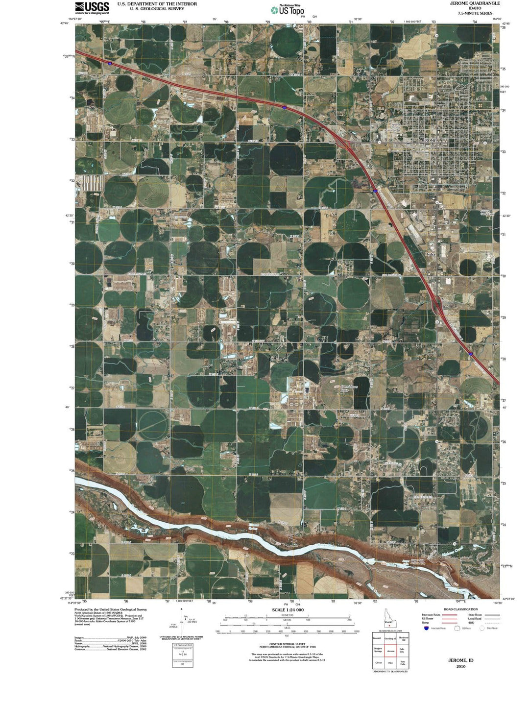 2010 Jerome, ID - Idaho - USGS Topographic Map