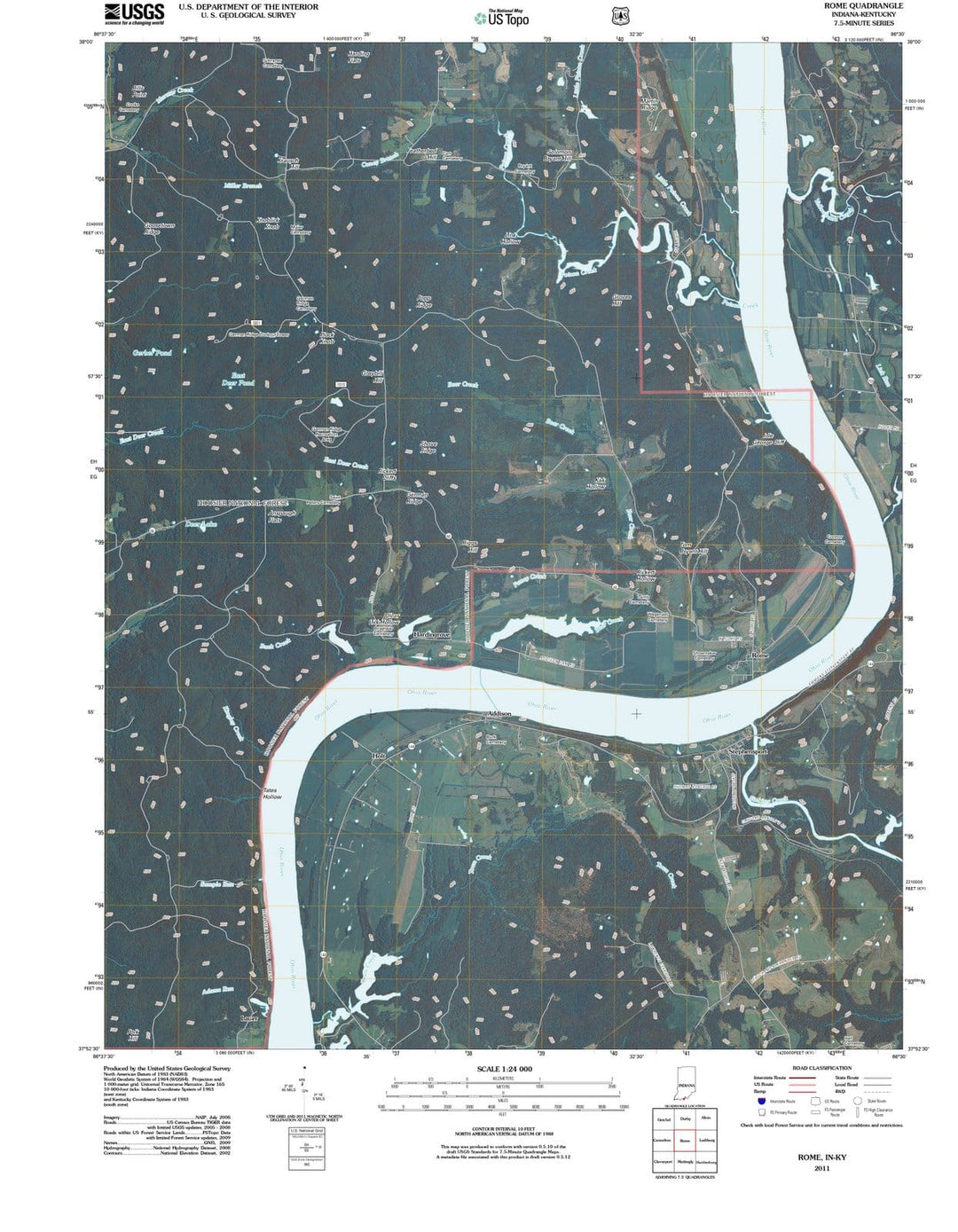 2011 Rome, in - Indiana - USGS Topographic Map