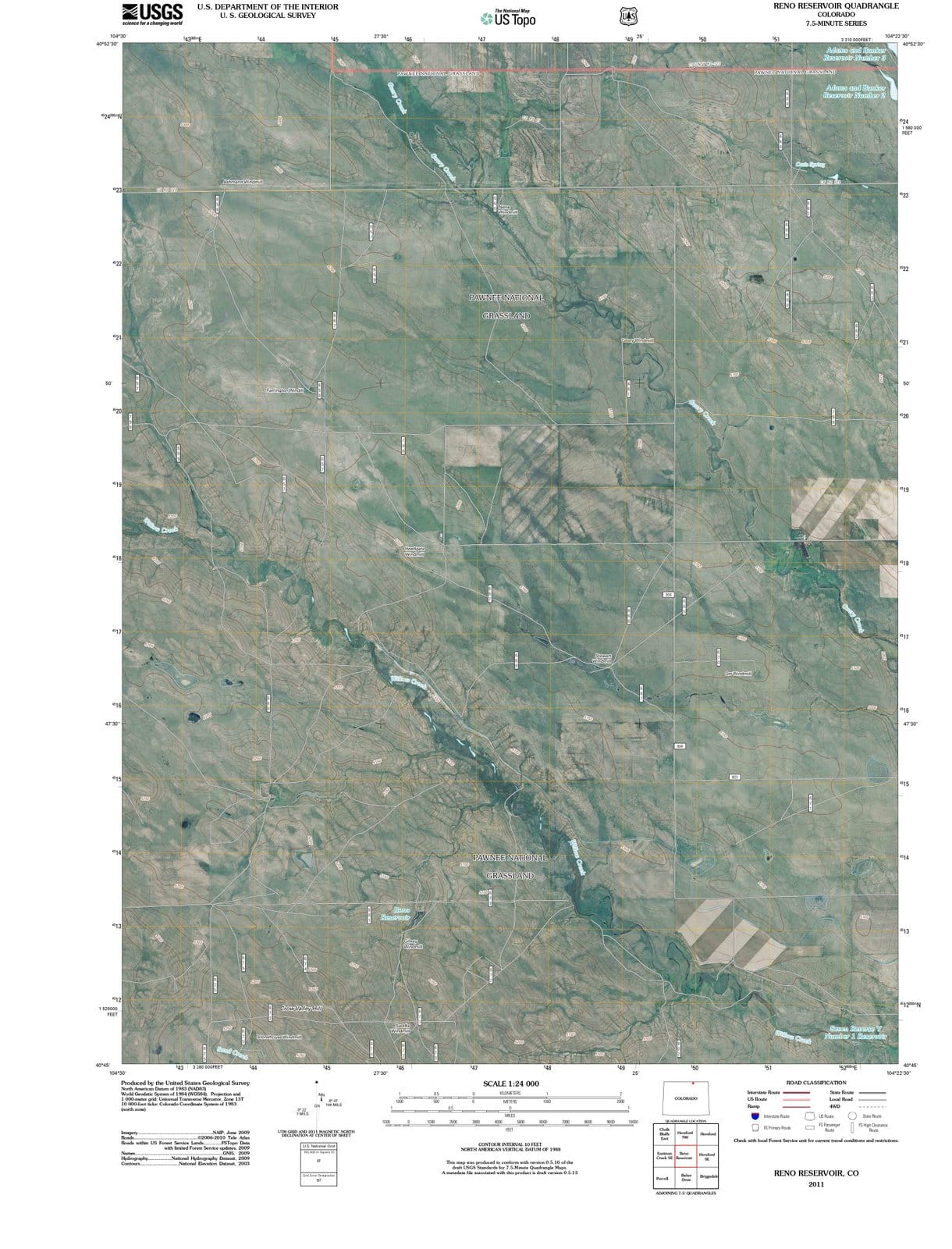 2011 Reno Reservoir, CO - Colorado - USGS Topographic Map