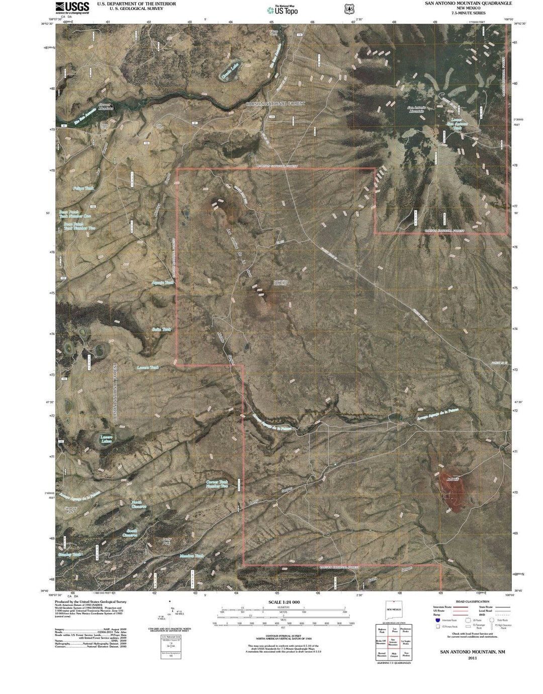 2011 San Antonio Mountain, NM - New Mexico - USGS Topographic Map