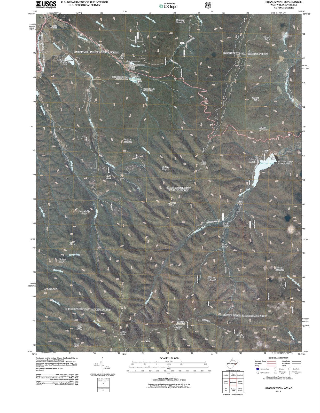 2011 Brandywine, WV - West Virginia - USGS Topographic Map