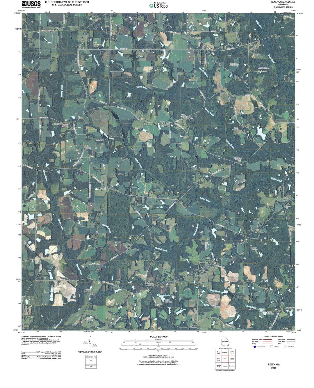 2011 Reno, GA - Georgia - USGS Topographic Map