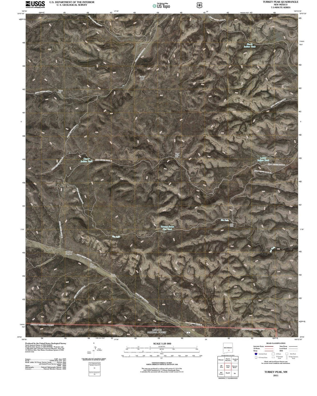 2011 Turkey Peak, NM - New Mexico - USGS Topographic Map