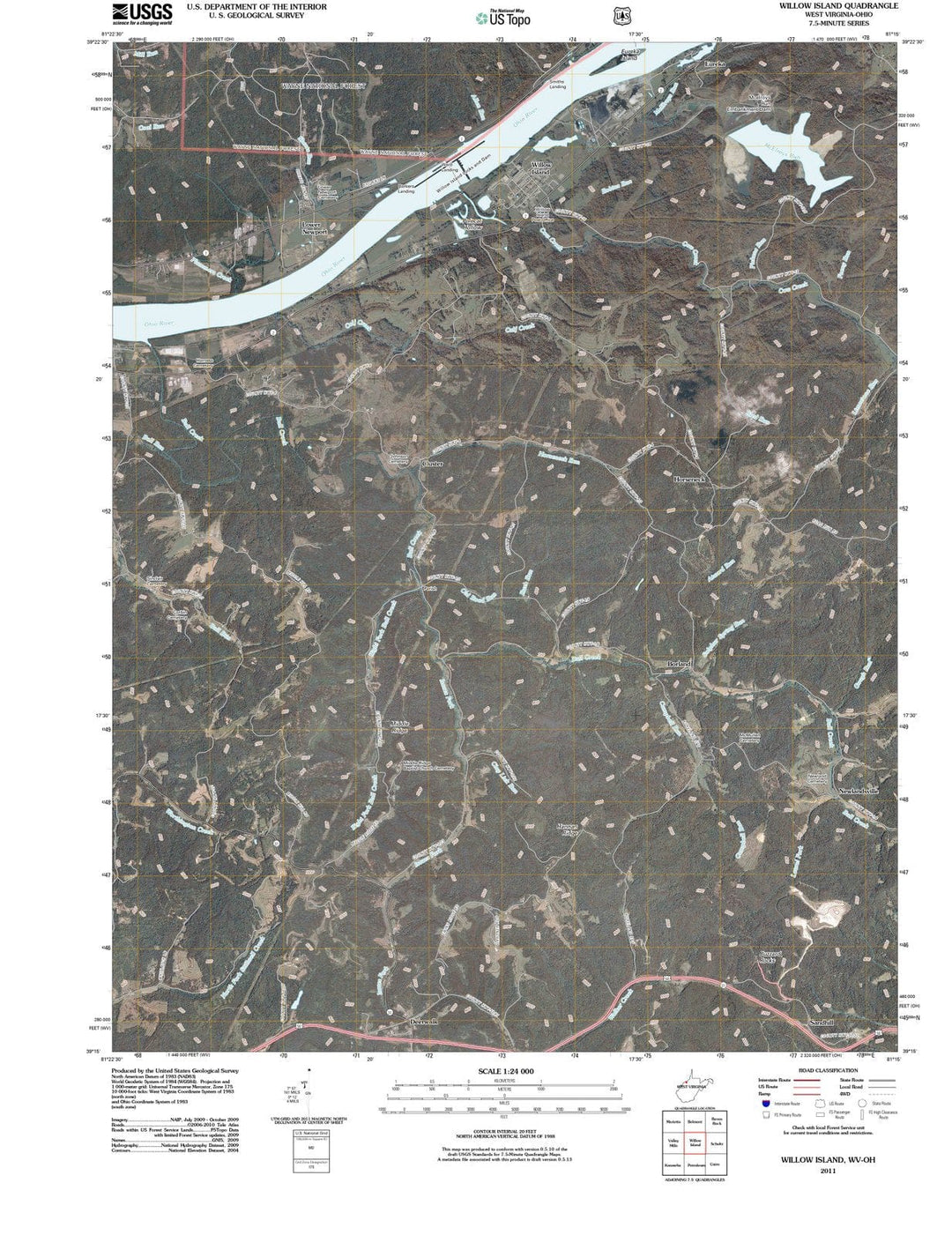 2011 Willow Island, WV - West Virginia - USGS Topographic Map