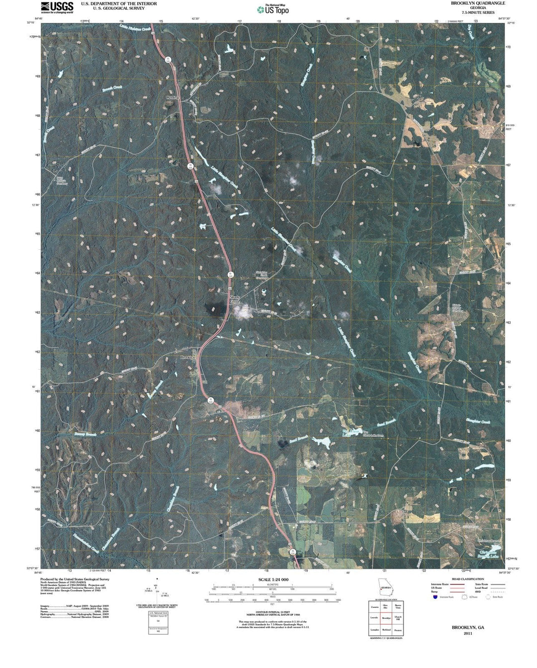 2011 Brooklyn, GA - Georgia - USGS Topographic Map