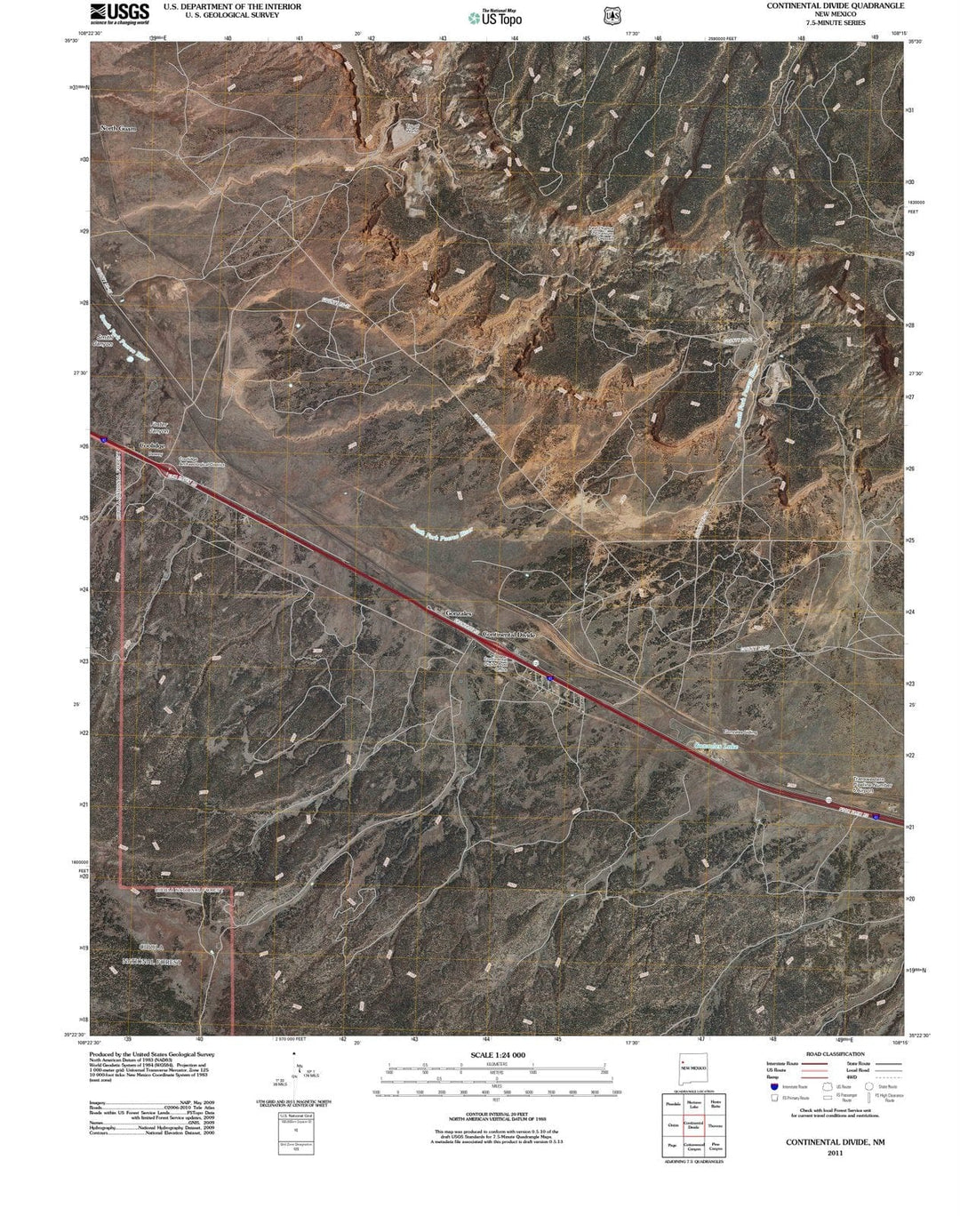 2011 Continentalivide, NM - New Mexico - USGS Topographic Map