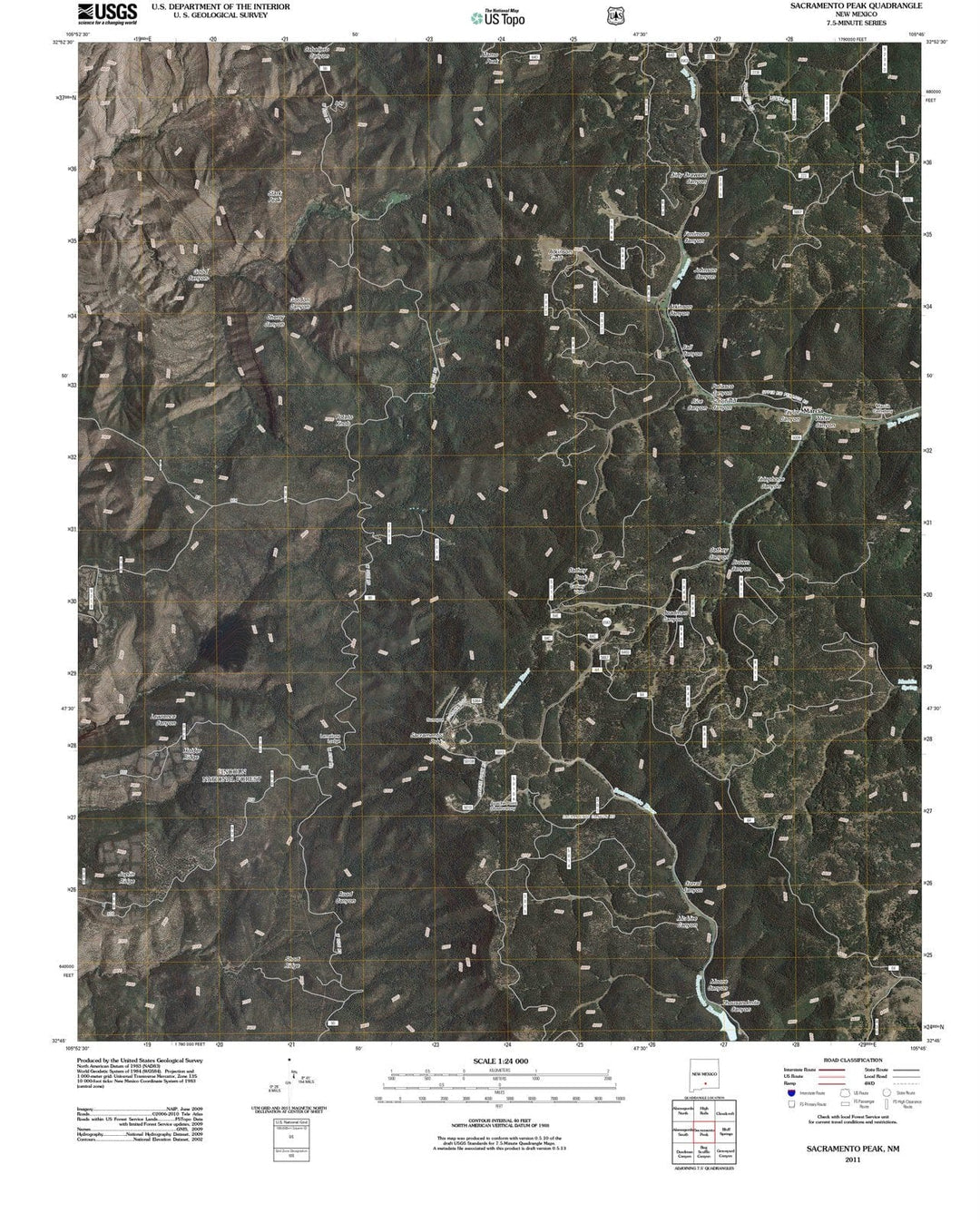 2011 Sacramento Peak, NM - New Mexico - USGS Topographic Map