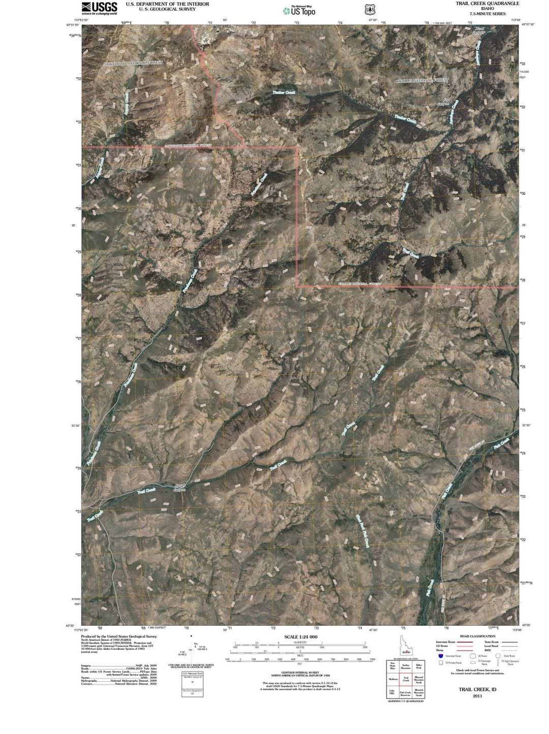 2011 Trail Creek, ID - Idaho - USGS Topographic Map