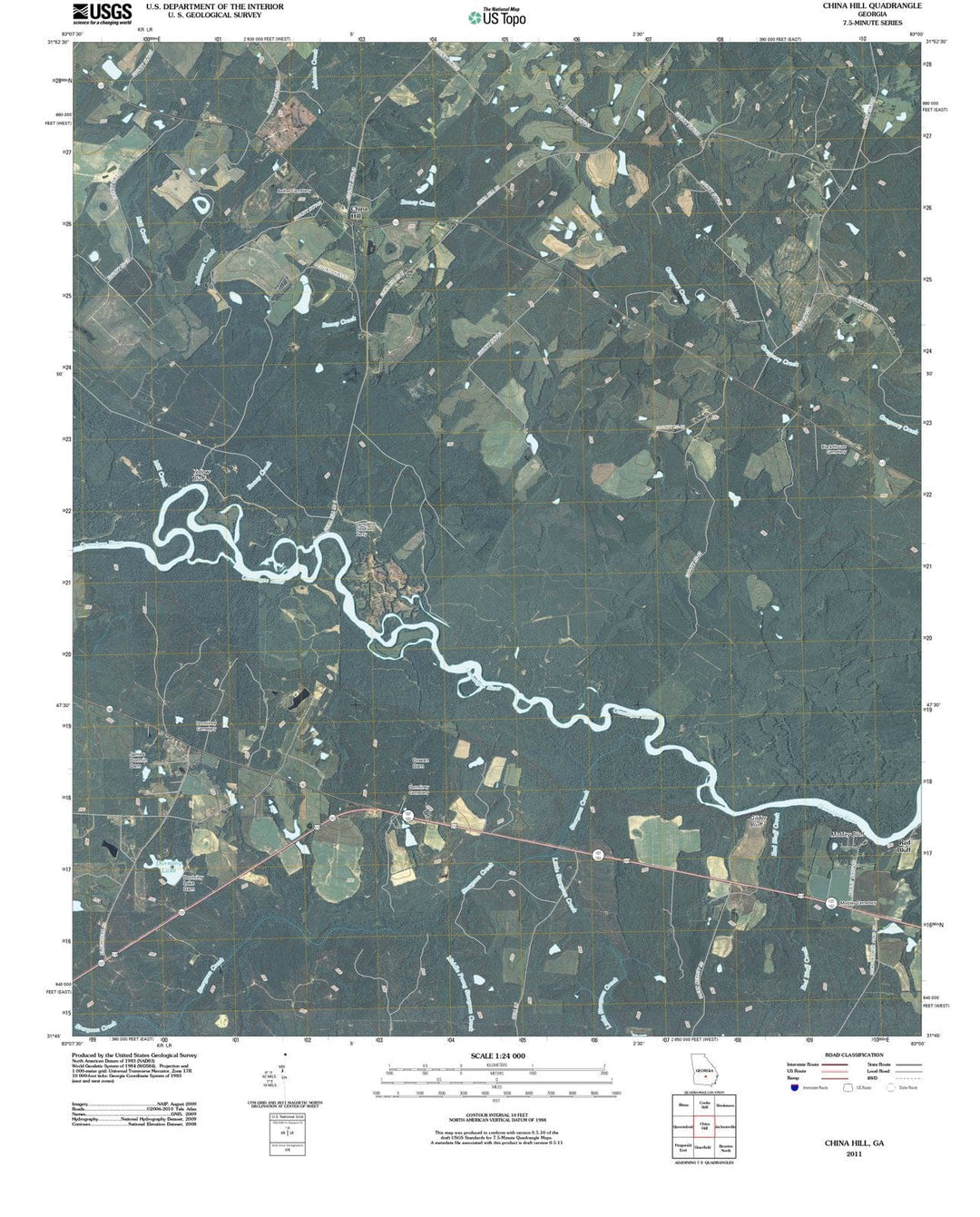 2011 China Hill, GA - Georgia - USGS Topographic Map