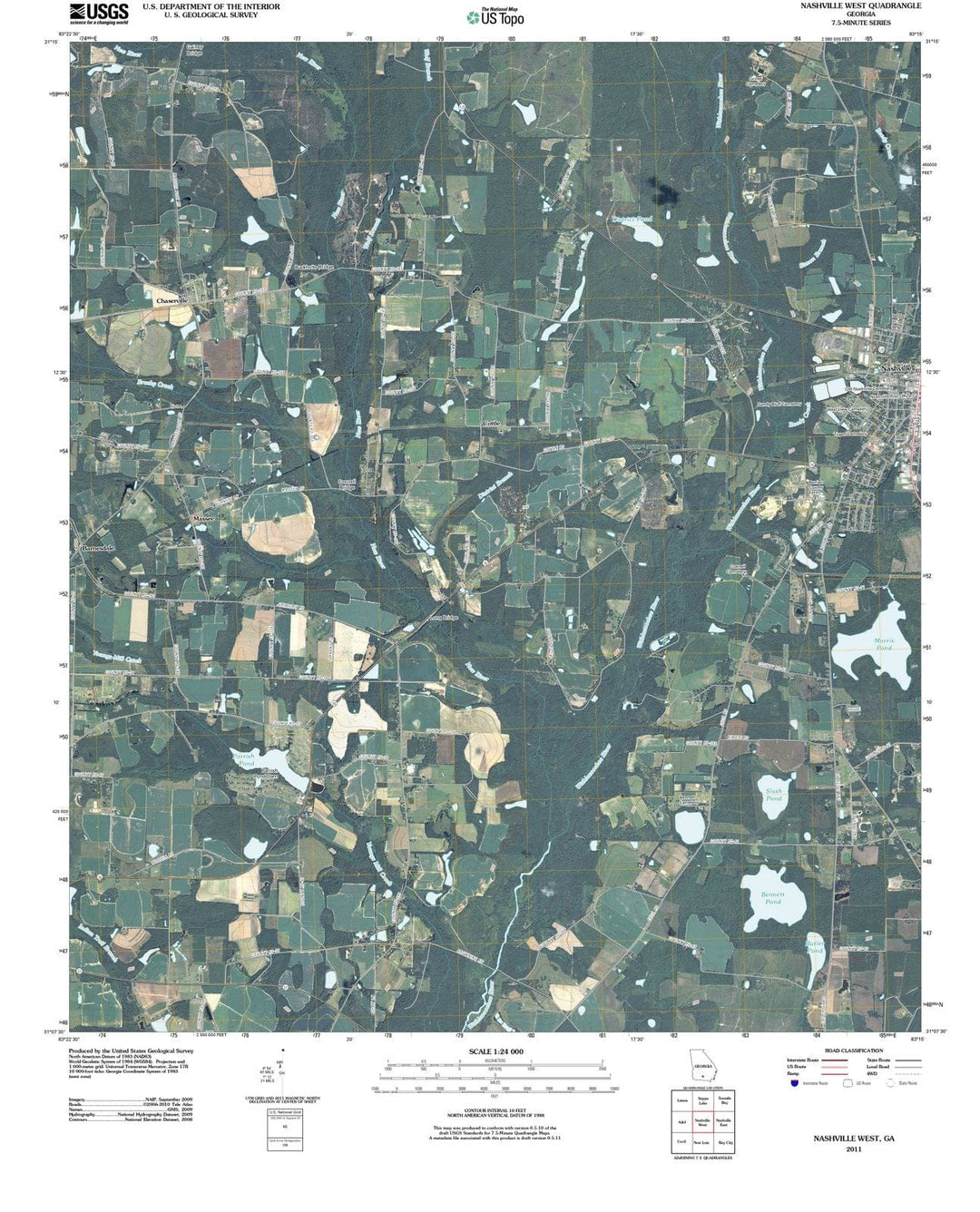 2011 Nashville West, GA - Georgia - USGS Topographic Map