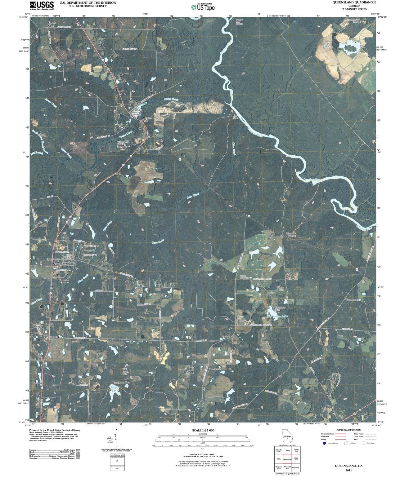 2011 Queensland, GA - Georgia - USGS Topographic Map