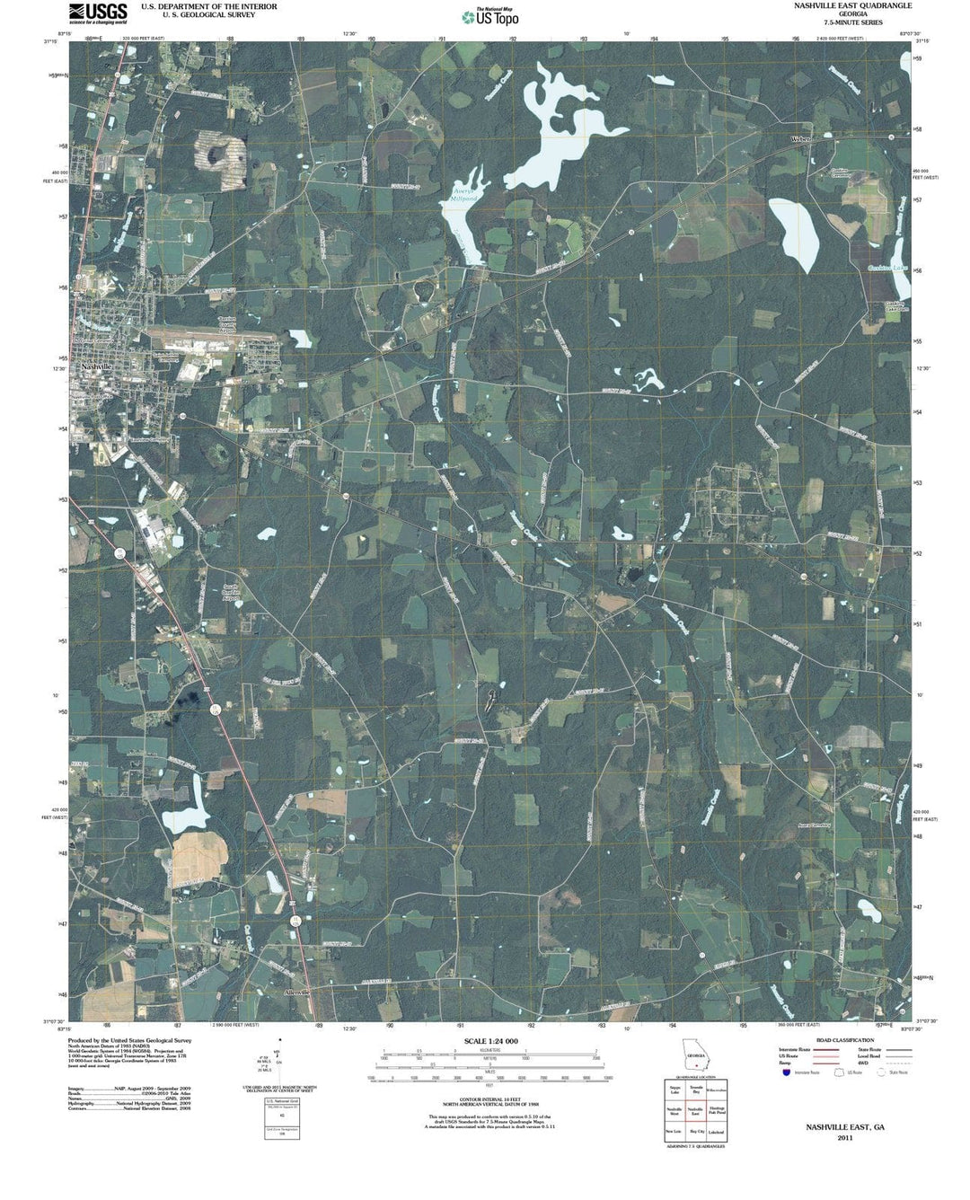 2011 Nashville East, GA - Georgia - USGS Topographic Map