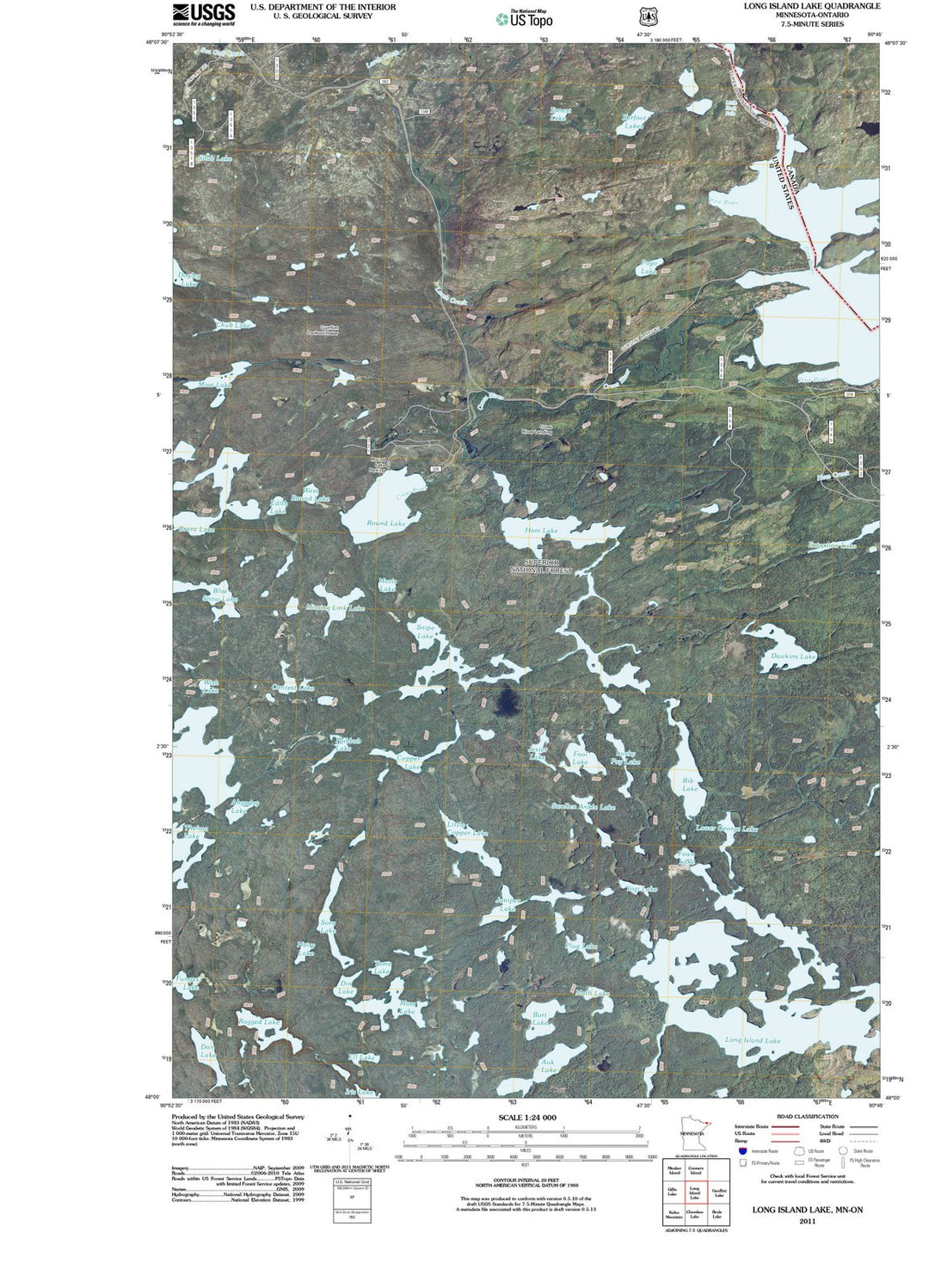 2011 Long Island Lake, MN - Minnesota - USGS Topographic Map