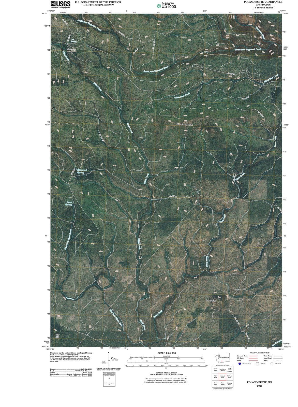 2011 Poland Butte, WA - Washington - USGS Topographic Map