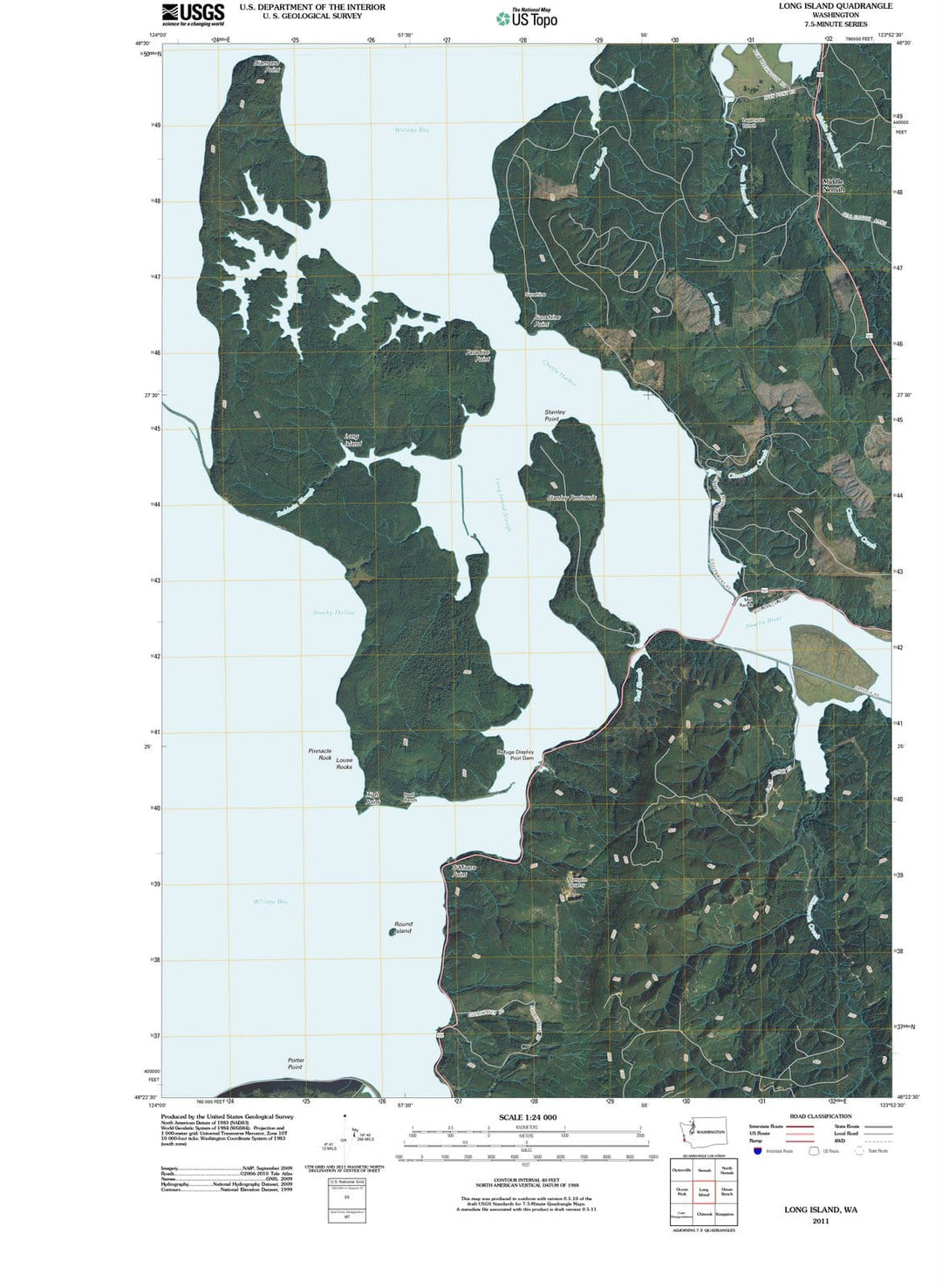 2011 Long Island, WA - Washington - USGS Topographic Map