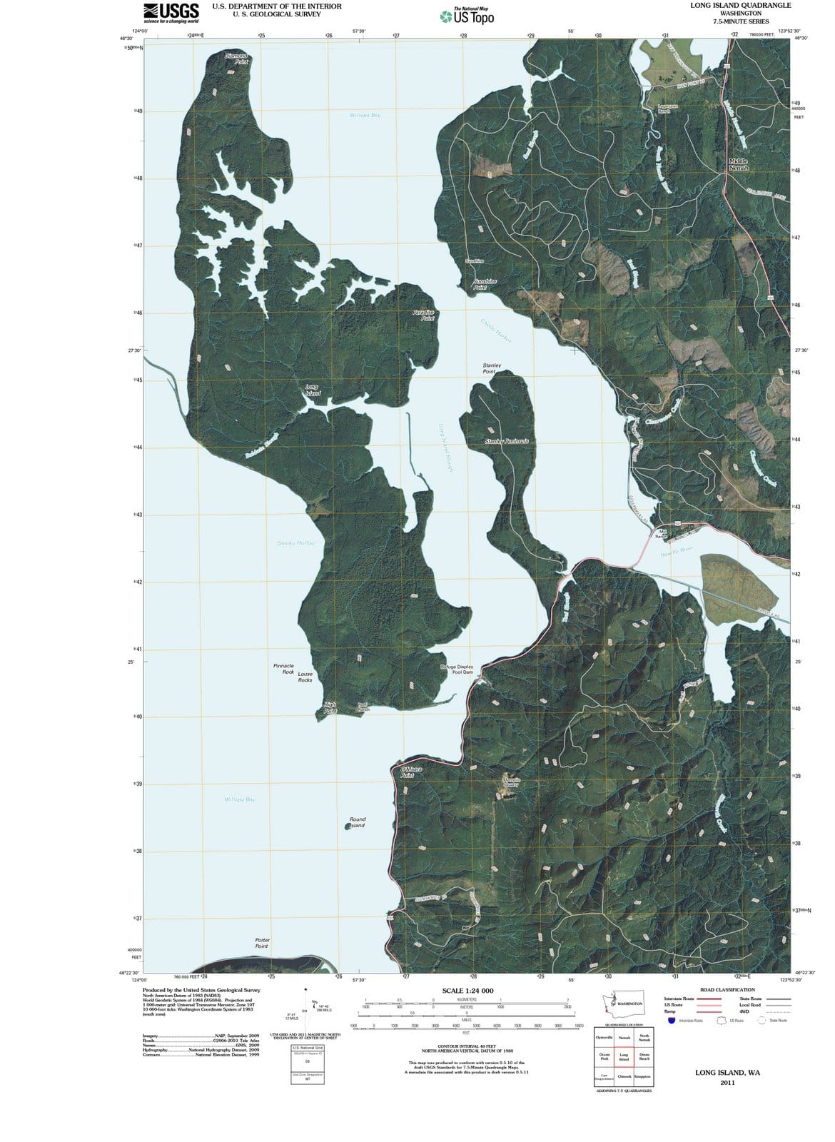 2011 Long Island, WA - Washington - USGS Topographic Map