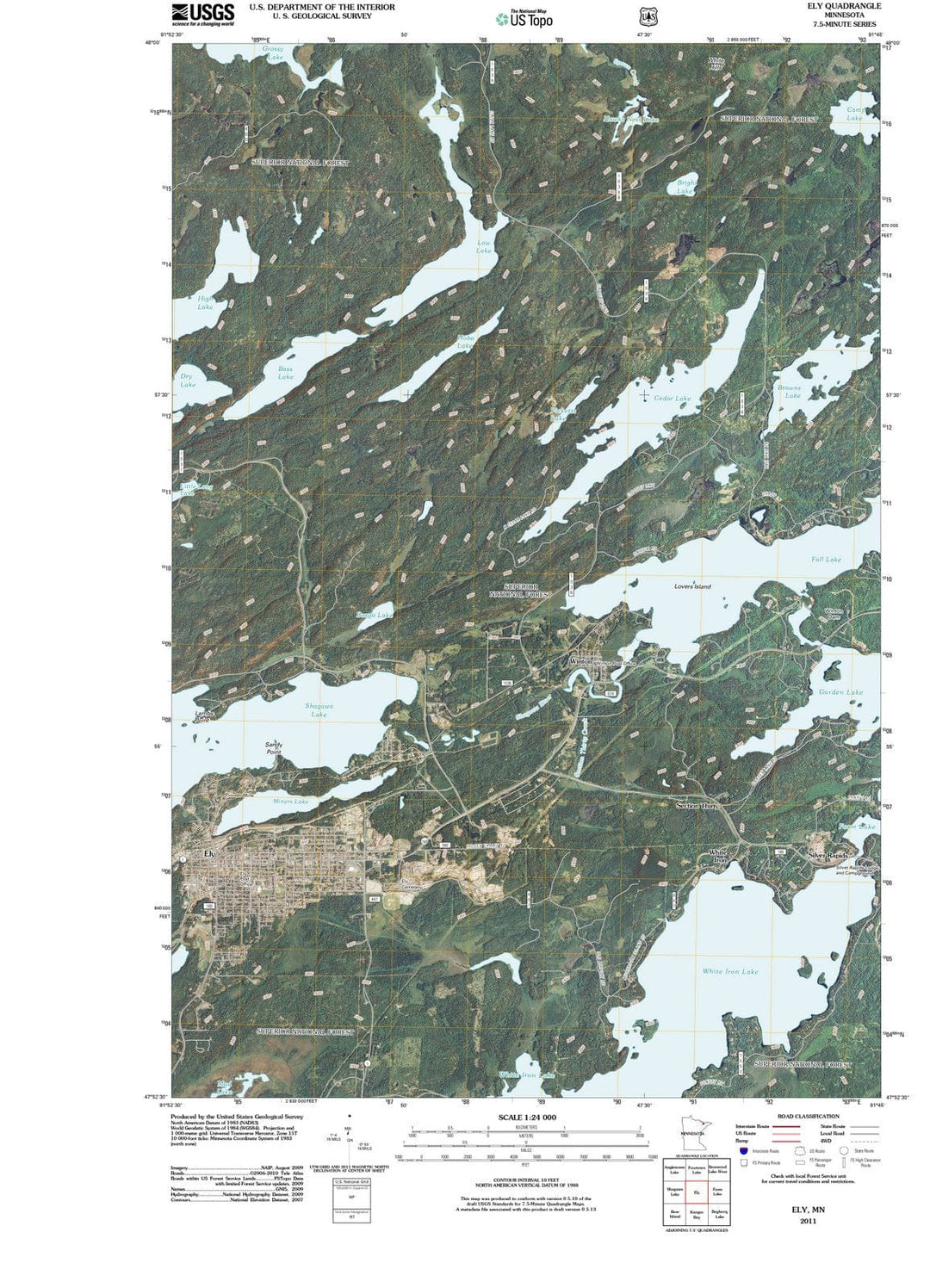 2011 Ely, MN - Minnesota - USGS Topographic Map